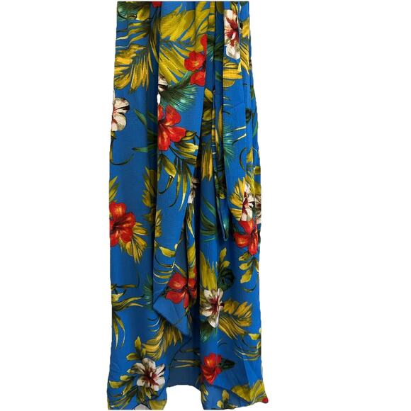 Wedding Guest Summer Dress Wrap Maxi Tropical Hawaiian Ruffles Beach Romantic S - Picture 4 of 5